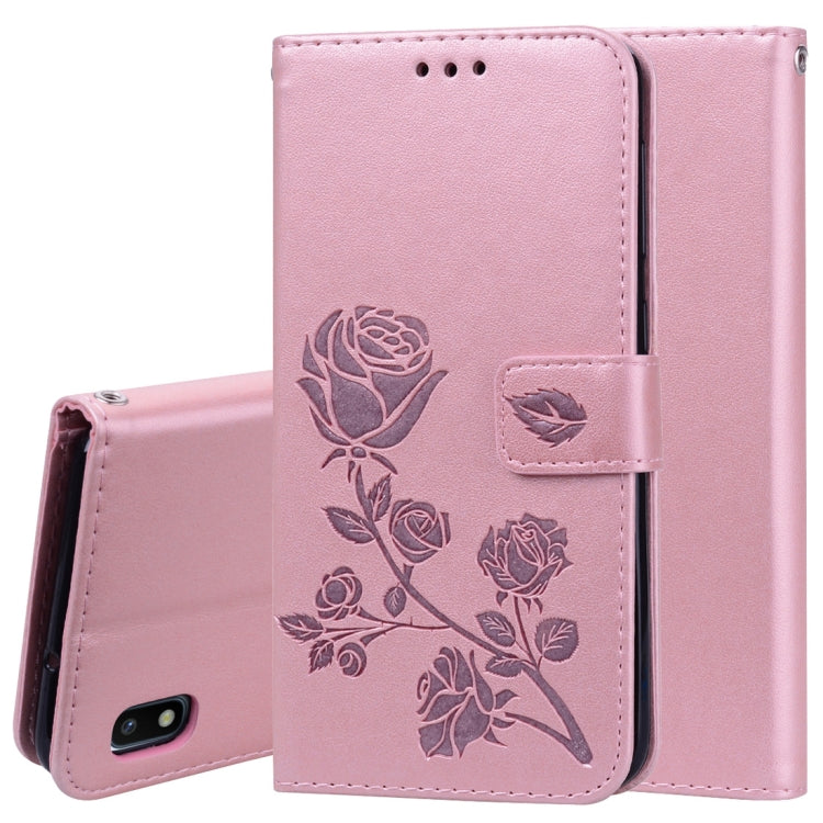 Rose Embossed Horizontal Flip PU Leather Case for Galaxy A10, with Holder & Card Slots & Wallet - HoMEdemic™ 