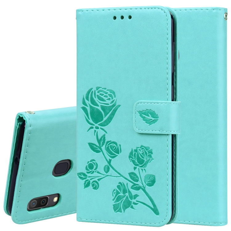 Rose Embossed Horizontal Flip PU Leather Case for Galaxy A30 / A20, with Holder & Card Slots & Wallet, For Samsung Galaxy A30 / A20 - HoMEdemic™ 