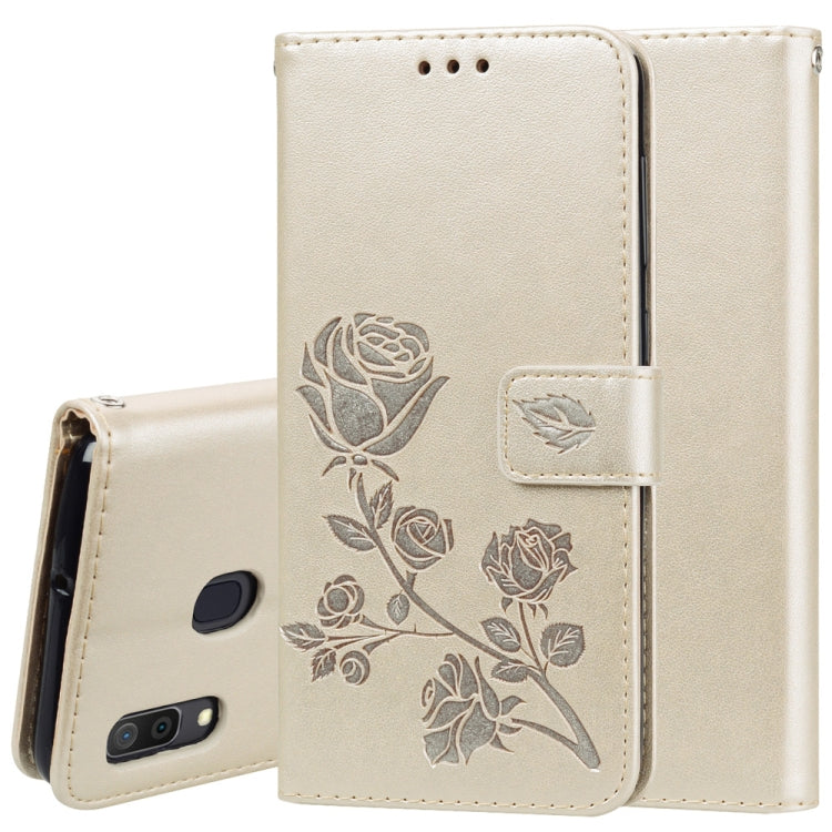 Rose Embossed Horizontal Flip PU Leather Case for Galaxy A30 / A20, with Holder & Card Slots & Wallet, For Samsung Galaxy A30 / A20 - HoMEdemic™