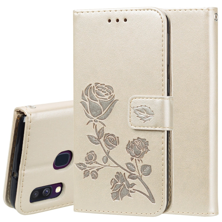Rose Embossed Horizontal Flip PU Leather Case for Galaxy A40, with Holder & Card Slots & Wallet, For Samsung Galaxy A40 - HoMEdemic™ 