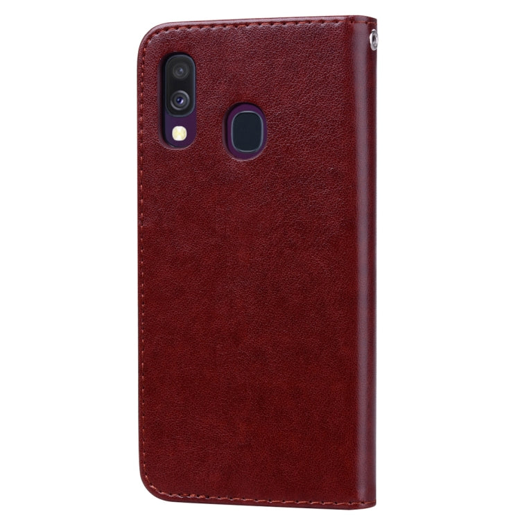 Rose Embossed Horizontal Flip PU Leather Case for Galaxy A40, with Holder & Card Slots & Wallet - HoMEdemic™ 