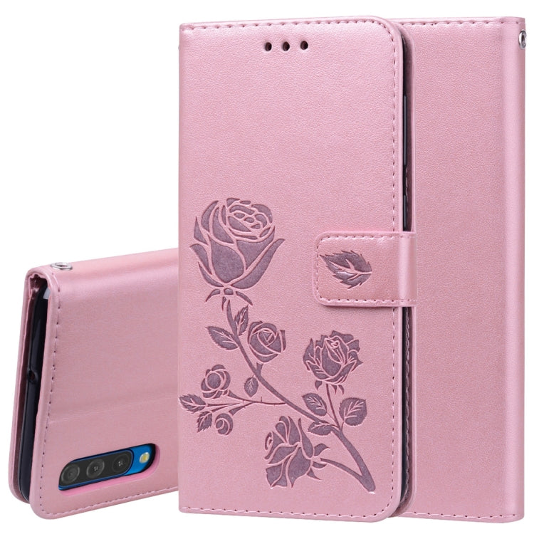 Rose Embossed Horizontal Flip PU Leather Case for Galaxy A50, with Holder & Card Slots & Wallet, For Samsung Galaxy A50 - HoMEdemic™ 