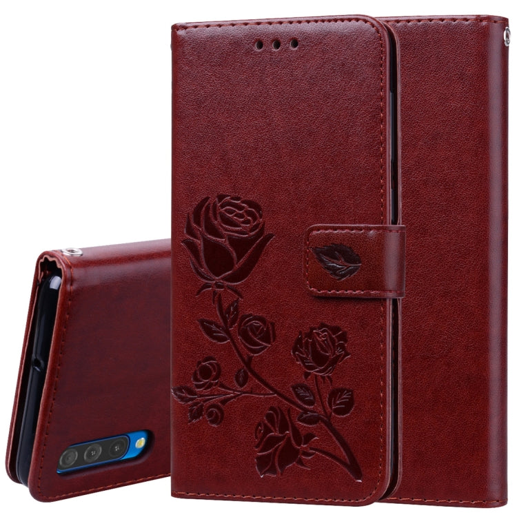 Rose Embossed Horizontal Flip PU Leather Case for Galaxy A50, with Holder & Card Slots & Wallet, For Samsung Galaxy A50 - HoMEdemic™ 