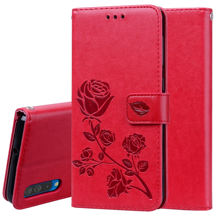 Rose Embossed Horizontal Flip PU Leather Case for Galaxy A50, with Holder & Card Slots & Wallet, For Samsung Galaxy A50 - HoMEdemic™