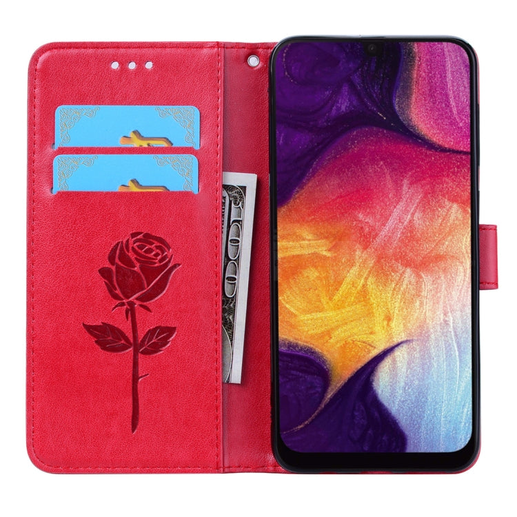 Rose Embossed Horizontal Flip PU Leather Case for Galaxy A50, with Holder & Card Slots & Wallet, For Samsung Galaxy A50 - HoMEdemic™
