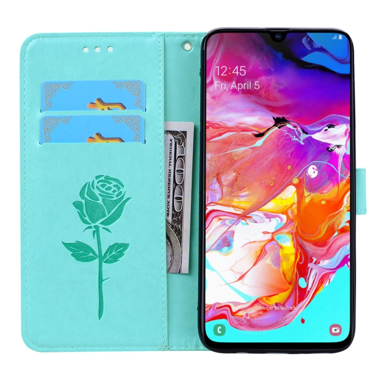 Rose Embossed Horizontal Flip PU Leather Case for Galaxy A70, with Holder & Card Slots & Wallet, For Samsung Galaxy A70 - HoMEdemic™ 