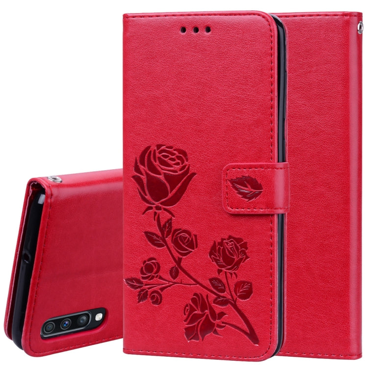 Rose Embossed Horizontal Flip PU Leather Case for Galaxy A70, with Holder & Card Slots & Wallet, For Samsung Galaxy A70 - HoMEdemic™ 