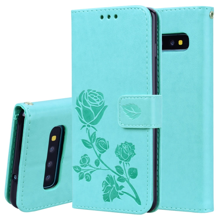 Rose Embossed Horizontal Flip PU Leather Case for Galaxy S10, with Holder & Card Slots & Wallet, For Samsung Galaxy S10 - HoMEdemic™ 