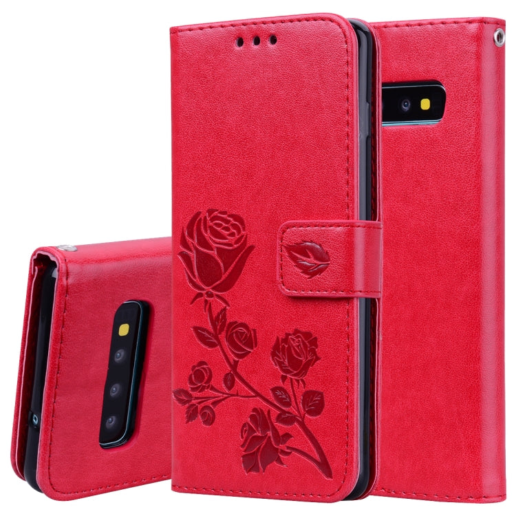 Rose Embossed Horizontal Flip PU Leather Case for Galaxy S10, with Holder & Card Slots & Wallet - HoMEdemic™ 
