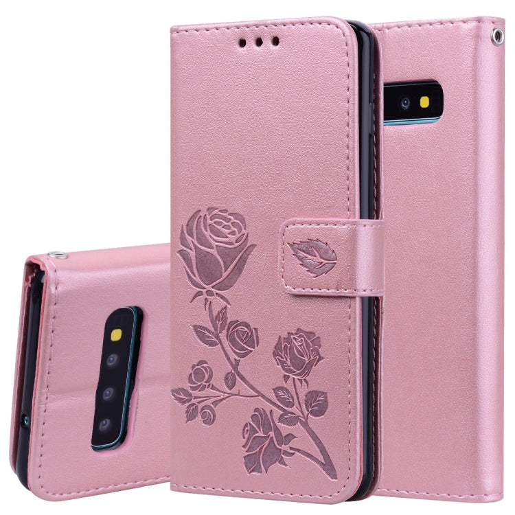 Rose Embossed Horizontal Flip PU Leather Case for Galaxy S10, with Holder & Card Slots & Wallet - HoMEdemic™ 