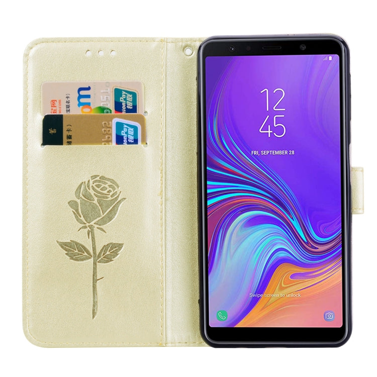 Rose Embossed Horizontal Flip PU Leather Case for Samsung Galaxy A7 (2018) , with Holder & Card Slots & Wallet, For Samsung Galaxy A7 (2018) - HoMEdemic™ 