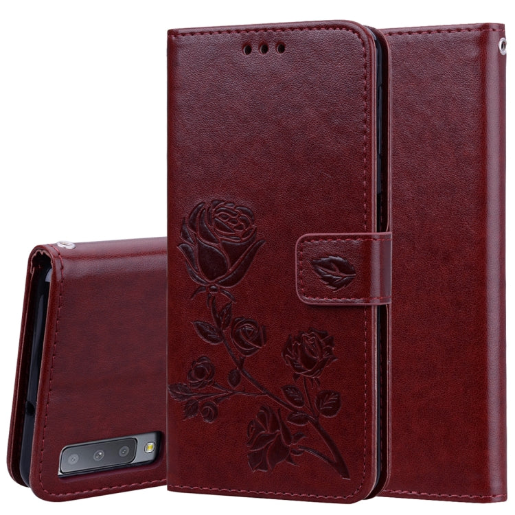 Rose Embossed Horizontal Flip PU Leather Case for Samsung Galaxy A7 (2018) , with Holder & Card Slots & Wallet, For Samsung Galaxy A7 (2018) - HoMEdemic™ 