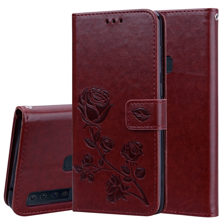 Rose Embossed Horizontal Flip PU Leather Case for Samsung Galaxy A9 (2018) , with Holder & Card Slots & Wallet - HoMEdemic™ 