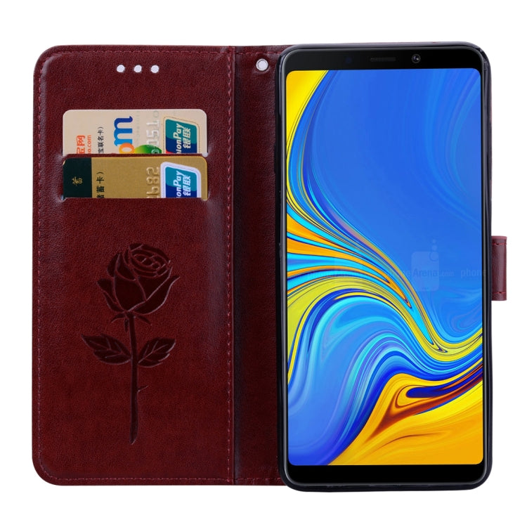 Rose Embossed Horizontal Flip PU Leather Case for Samsung Galaxy A9 (2018) , with Holder & Card Slots & Wallet - HoMEdemic™ 