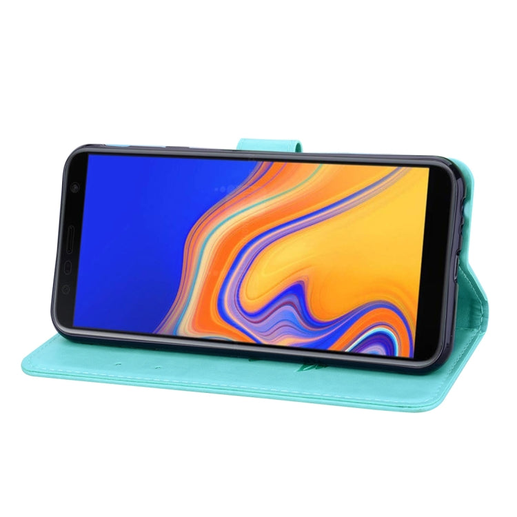 Rose Embossed Horizontal Flip PU Leather Case for Samsung Galaxy J4 Plus, with Holder & Card Slots & Wallet - HoMEdemic™ 