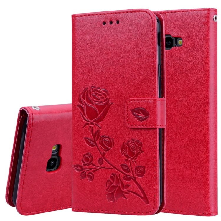 Rose Embossed Horizontal Flip PU Leather Case for Samsung Galaxy J4 Plus, with Holder & Card Slots & Wallet - HoMEdemic™ 
