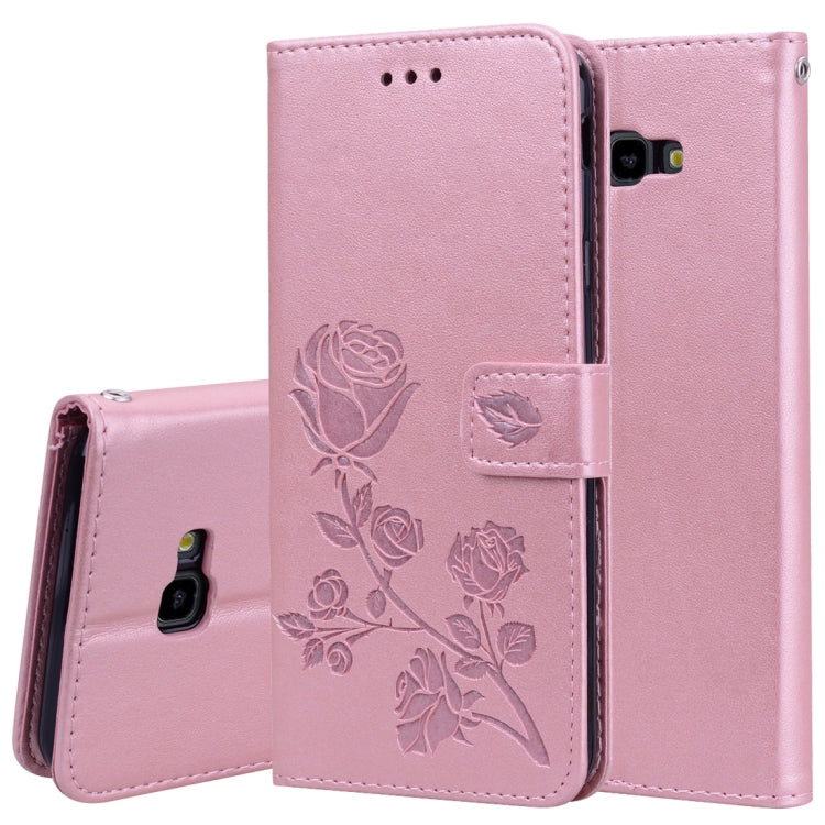 Rose Embossed Horizontal Flip PU Leather Case for Samsung Galaxy J4 Plus, with Holder & Card Slots & Wallet - HoMEdemic™ 