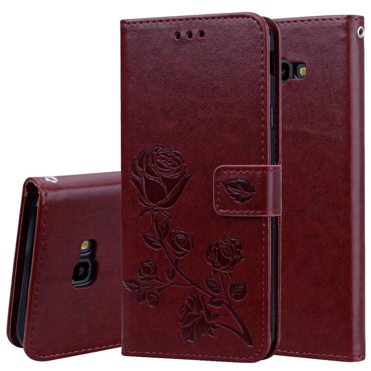 Rose Embossed Horizontal Flip PU Leather Case for Samsung Galaxy J4 Plus, with Holder & Card Slots & Wallet - HoMEdemic™ 