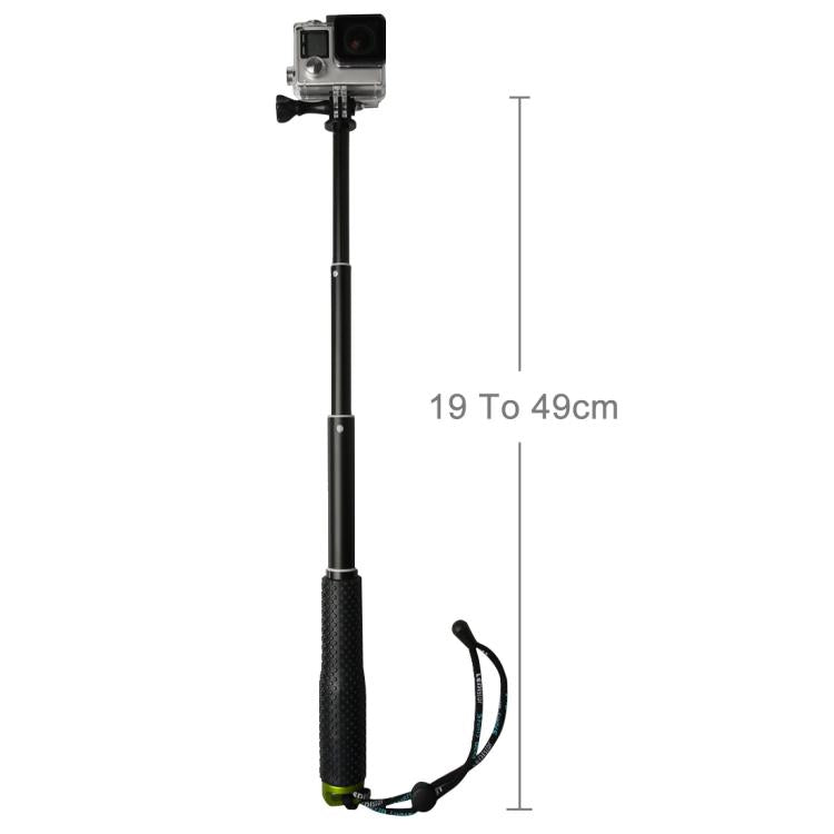Handheld 49cm Extendable Pole Monopod with Screw for GoPro, Insta360, DJI and Other Action Cameras(Green) - HoMEdemic™ 