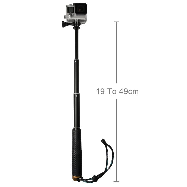 Handheld 49cm Extendable Pole Monopod with Screw for GoPro, Insta360, DJI and Other Action Cameras(Gold) - HoMEdemic™ 
