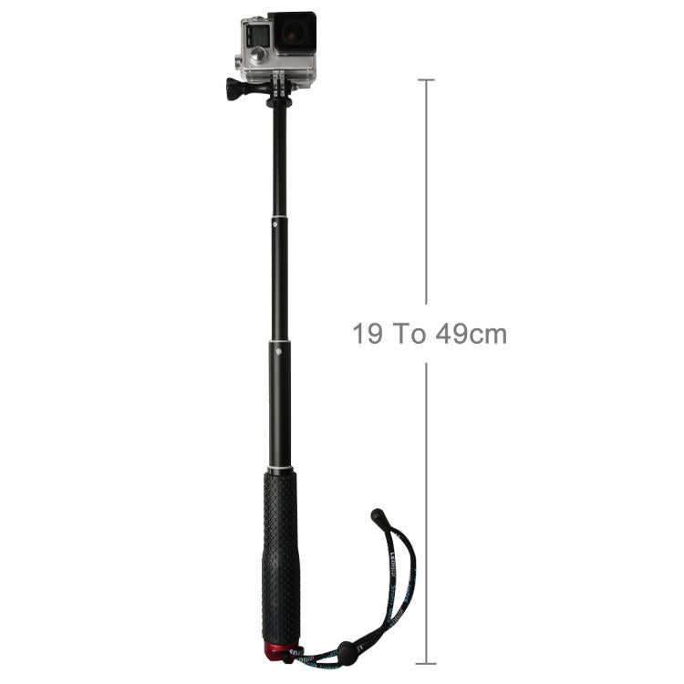 Handheld 49cm Extendable Pole Monopod with Screw for GoPro, Insta360, DJI and Other Action Cameras(Red) - HoMEdemic™ 