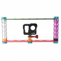 Dual Grip Handle Stabilizer Aluminum Mount Bracket for PULUZ Action Sports Cameras Jaws Flex Clamp Mount for GoPro, Insta360, DJI and Other Action Cameras, Dual Grip - HoMEdemic™ 