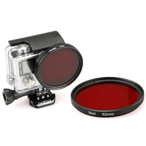 52mm Round Circle Color UV Lens Filter for GoPro HERO 4 / 3+(Red) - HoMEdemic™ 