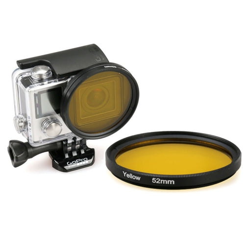 52mm Round Circle Color UV Lens Filter for GoPro HERO 4 / 3+(Yellow) - HoMEdemic™ 