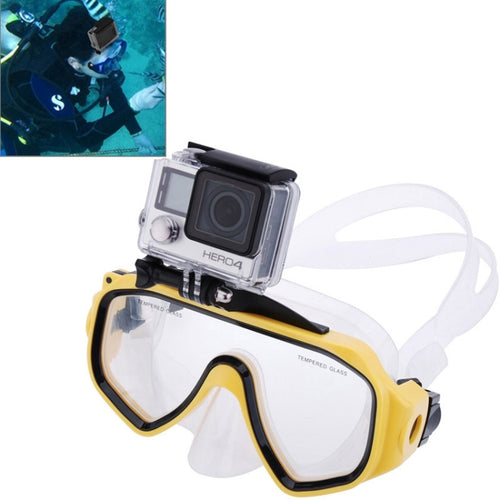 Water Sports Diving Equipment Diving Mask Swimming Glasses with Mount for GoPro, Insta360, DJI and Other Action Cameras(Yellow) - HoMEdemic™ 