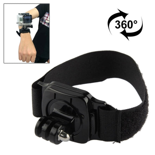 360 Degree Rotation Hand Camera Wrist Strap Mount for GoPro, Insta360, DJI and Other Action Cameras, Strap Length: 36cm(Black) - HoMEdemic™ 