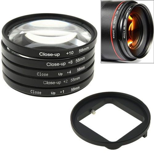 6 in 1 58mm Close-Up Lens Filter Macro Lens Filter + Filter Adapter Ring for GoPro HERO3 - HoMEdemic™ 