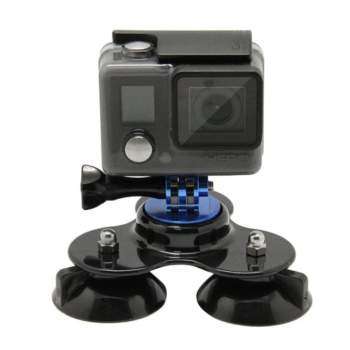 Triangle Direction Suction Cup Mount with Tripod Mount + Handle Screw for GoPro, Insta360, DJI and Other Action Cameras(Dark Blue) - HoMEdemic™ 