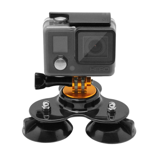 Triangle Direction Suction Cup Mount with Tripod Mount + Handle Screw for GoPro, Insta360, DJI and Other Action Cameras(Gold) - HoMEdemic™ 