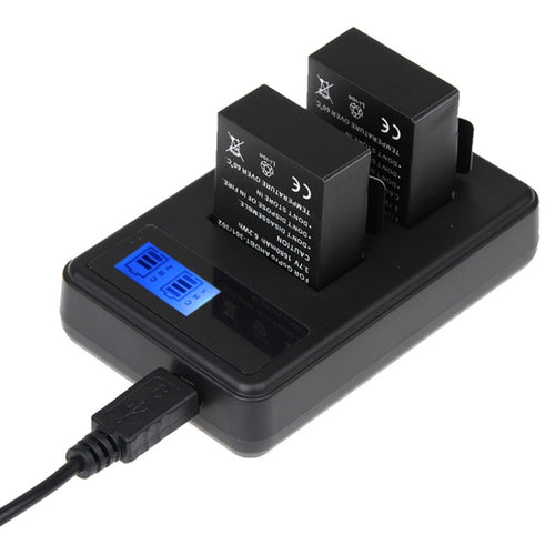 GP158-B LCD Screen Dual Batteries Charger for GoPro HERO3+ /3 (AHDBT-301, AHDBT-302), Displays Charging Capacity - HoMEdemic™ 