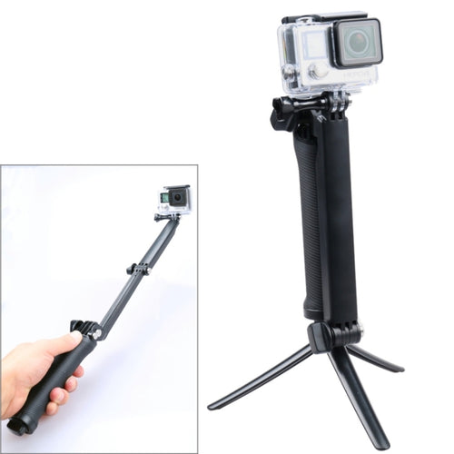 3-Way Multi Function Extendable Monopod Tripod Folding Rotating Arm Camera Handle for GoPro, Insta360, DJI and Other Action Cameras - HoMEdemic™ 