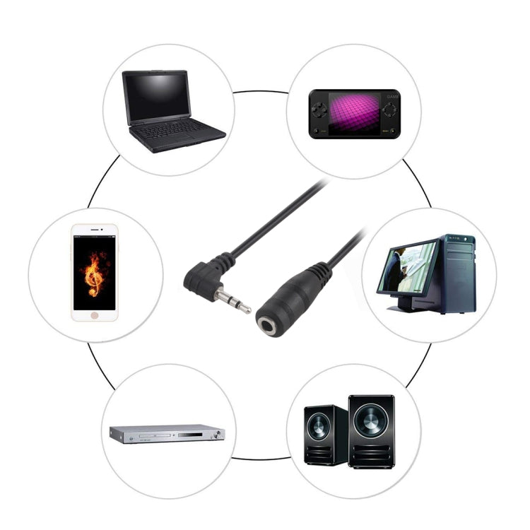 2.5mm Male Elbow to 3.5mm Female Audio Stereo Converter Adapter Cable, 2.5 Male to 3.5 Female(Black) - HoMEdemic™ 