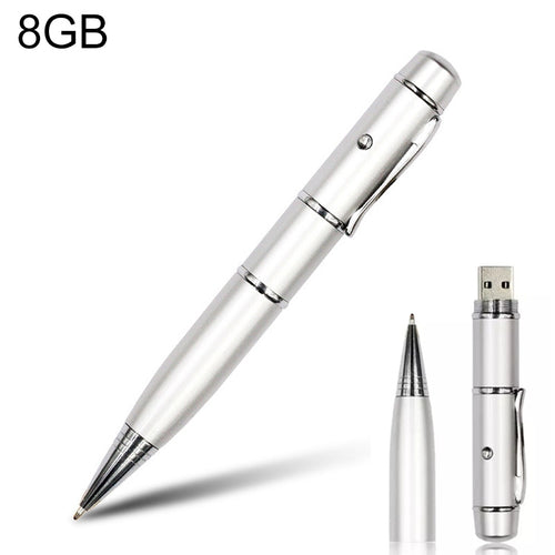 3 in 1 Laser Pen Style USB Flash Disk, Silver (8GB)(Silver) - HoMEdemic™ 