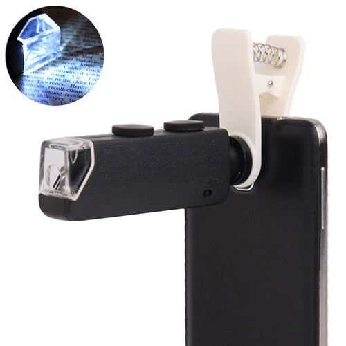 60-100X Zoom Digital Mobile Phone Microscope Magnifier with LED Light & Clip for Galaxy Note III / N9000 / i9500 / iPhone 5 & 5S & 5C - HoMEdemic™ 