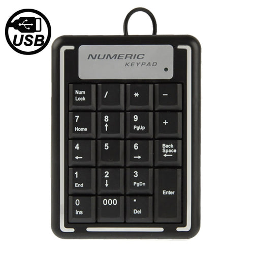 USB Non-synchronous Notebook Computer Numeric Keyboard with 19 Keys - HoMEdemic™ 