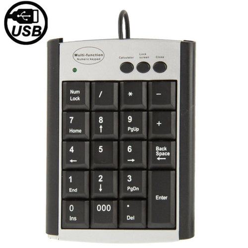 USB Non-synchronous Notebook Computer Multi Function Keypad with 19 Keys - HoMEdemic™ 