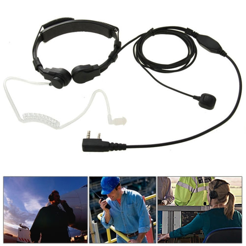 Throat control Transceiver Earpiece Headset for Walkie Talkies, 3.5mm + 2.5mm Plug - HoMEdemic™ 