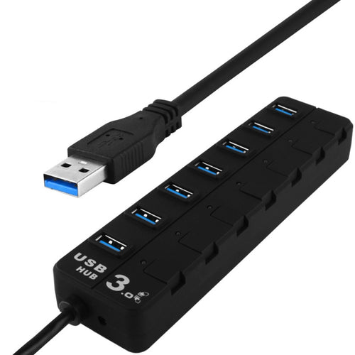 7 Ports USB 3.0 Hub with Individual Switches for each Data Transfer Ports - HoMEdemic™ 