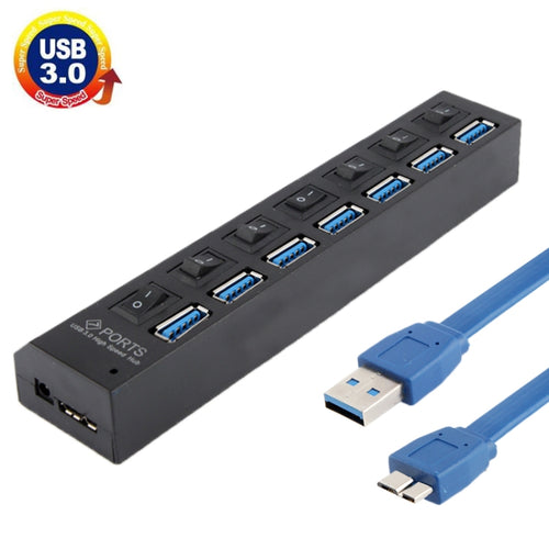 7 Ports USB 3.0 HUB, Super Speed 5Gbps, Plug and Play, Support 1TB - HoMEdemic™ 