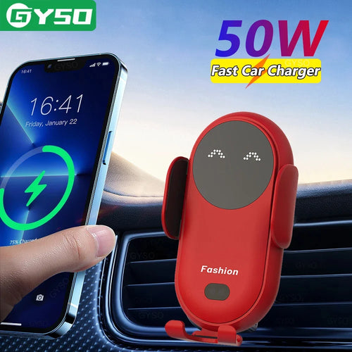 50W Ultra-Fast Wireless Car Charger with Auto-Mount Holder - HoMEdemic™ 