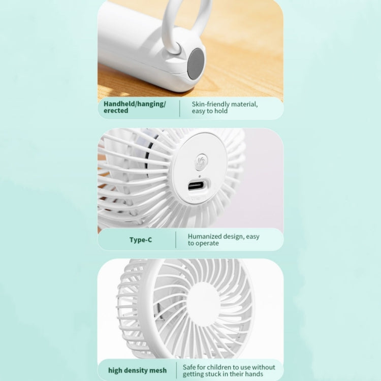 S13 Portable Summer Cooling Fan Hanging Buckle Mini 3 Wind Speed Handheld Fan(Pink) - HoMEdemic™ 