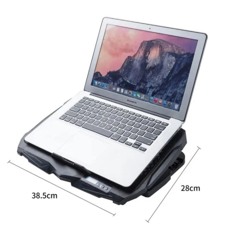 S18 Aluminum Four Fans Gaming Laptop Cooling Pad Foldable Holder with Wind Speed Display(Blue) - HoMEdemic™ 