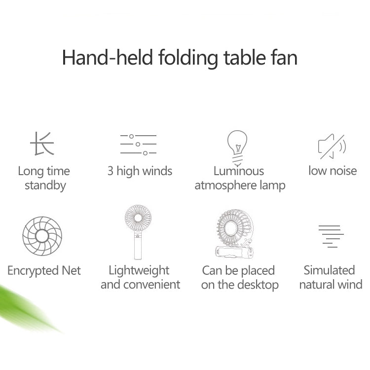S2 Portable Foldable Handheld Electric Fan, with 3 Speed Control & Night Light - HoMEdemic™ 