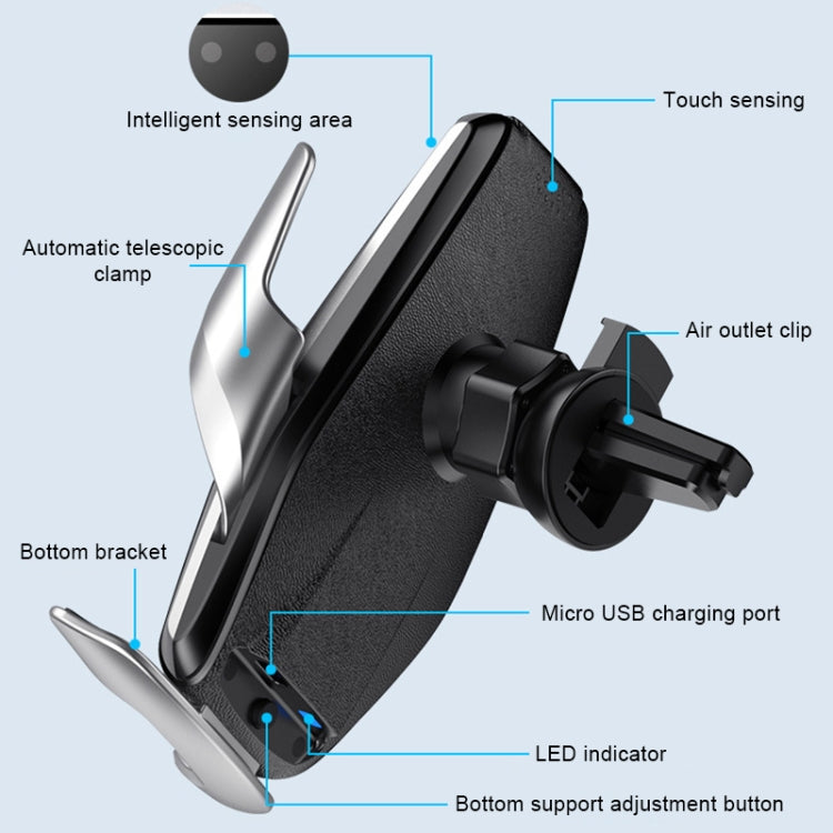 S7 15W QI 360 Degree Rotatable Infrared Induction Car Air Outlet Wireless Charging Mobile Phone Holder for 4.0-6.5 inch Mobile Phones, S7 - HoMEdemic™ 