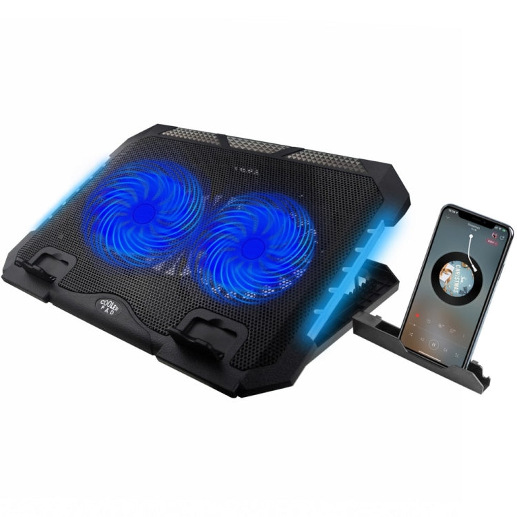 S900 Dual USB Ports Adjustable Height RGB Laptop Cooling Pad Stand - HoMEdemic™ 