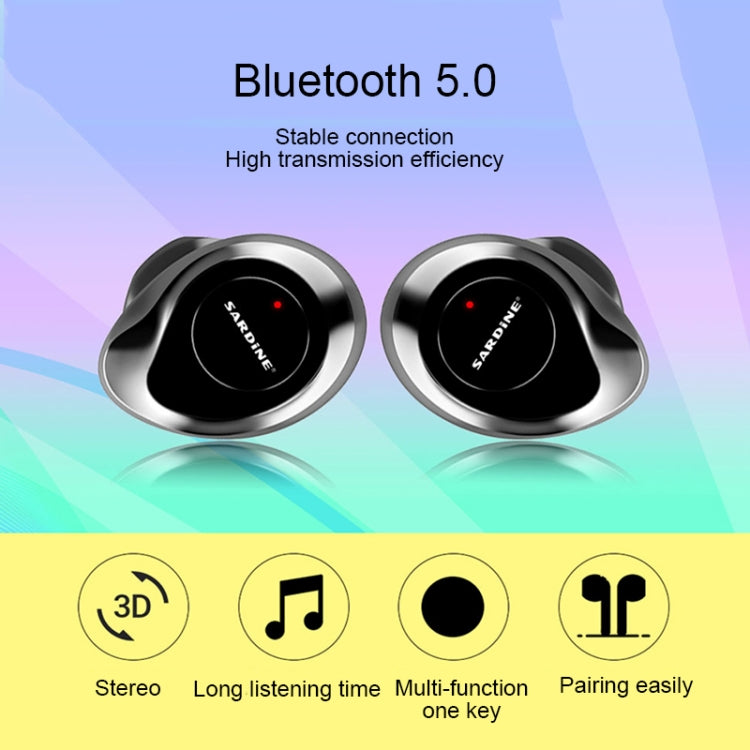 SARDiNE F8 TWS Bluetooth V5.0 Wireless Stereo Earphones with Charging Box(Grey) - HoMEdemic™ 